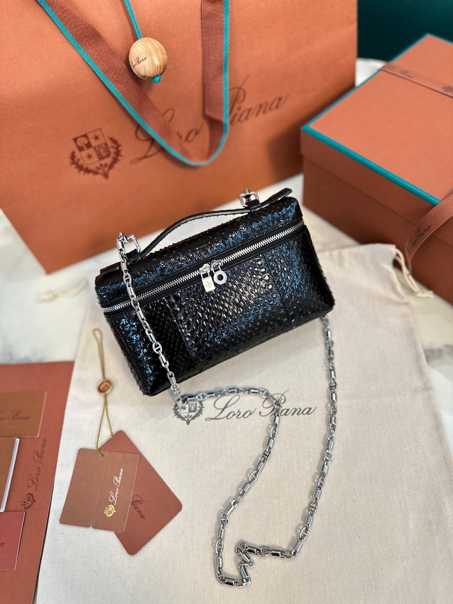 loro piana extra poket l19 snake leather