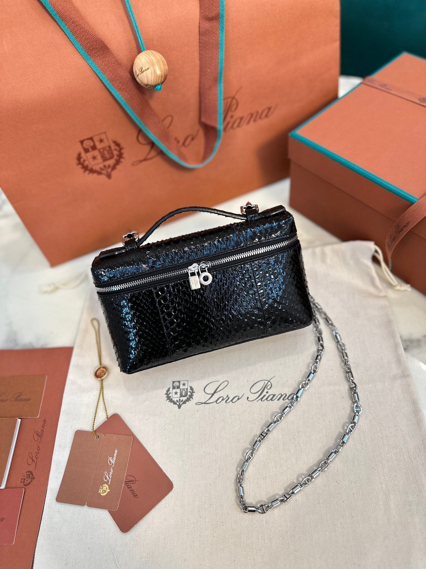 loro piana extra poket l19 snake leather