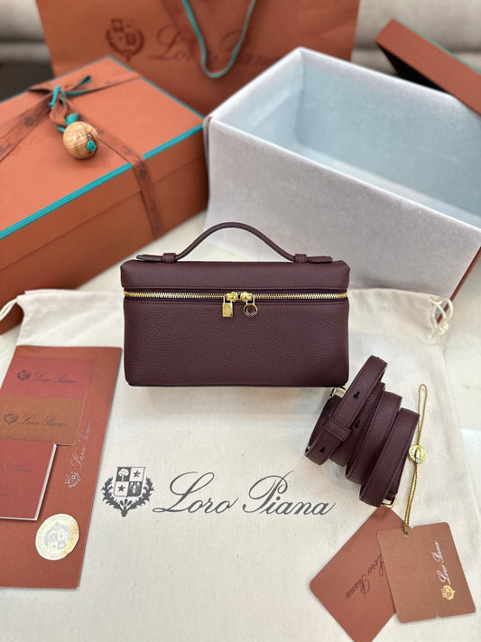 loro piana extra poket l19 wine red gold hardware