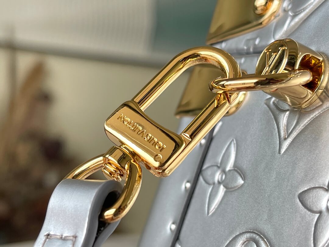 m10115 camera box silver monogram 20cm cowhide real leather