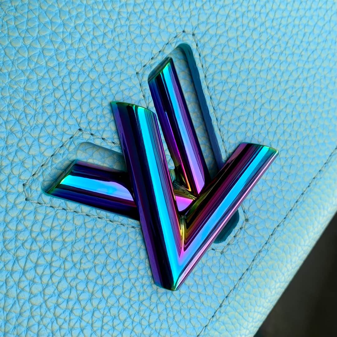 m20694 twist mm shoulder bag cross body bags blue cowhide real leather