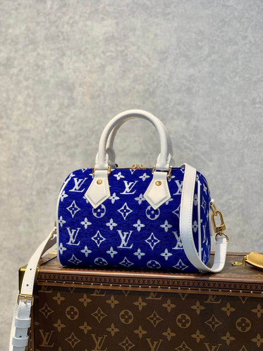 m20751 speedy bandouliere 20 match monogram handbag cross body bags shoulder bag blue