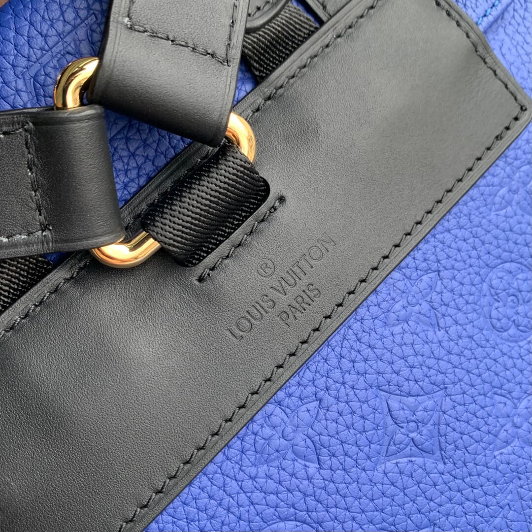 m21104 christopher taurillon handbag travel bag blue calfskin monogram