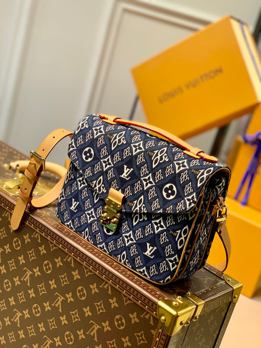 blue denim bag pochette metis matis