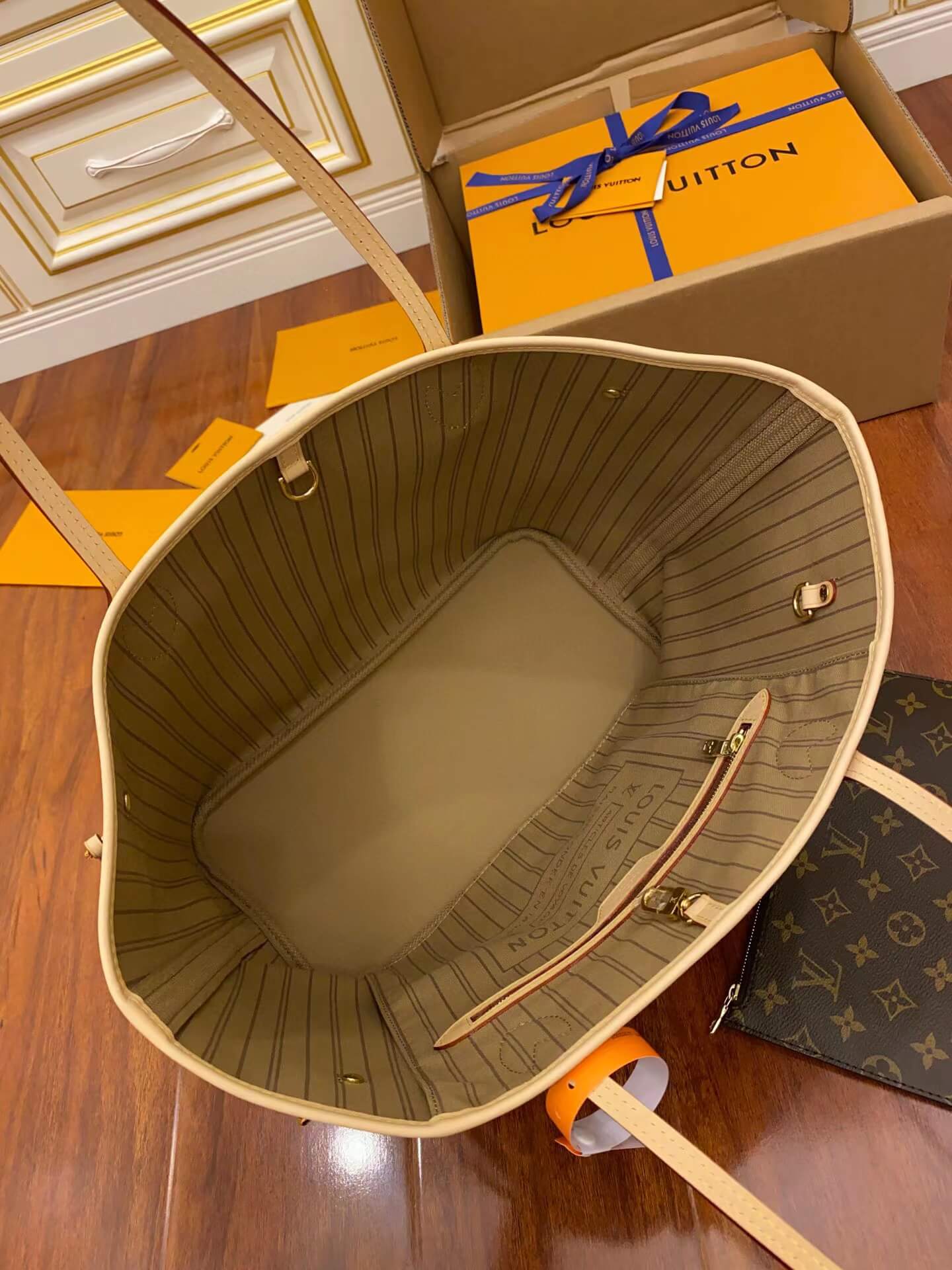 m40995 neverfull mm monogram apricot inside original quality