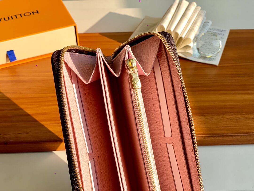 m41894 zippy wallet pink monogram clutch bag women purse free shipping