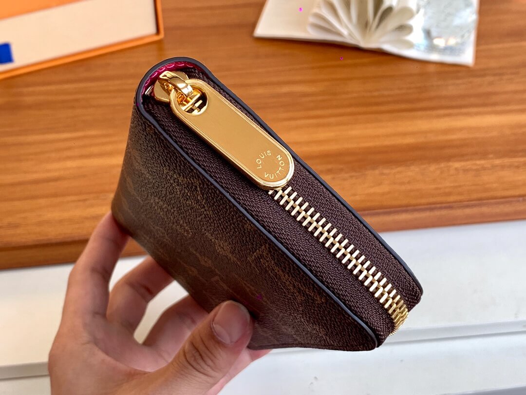 m41894 zippy wallet rose red monogram clutch bag women purse free shipping