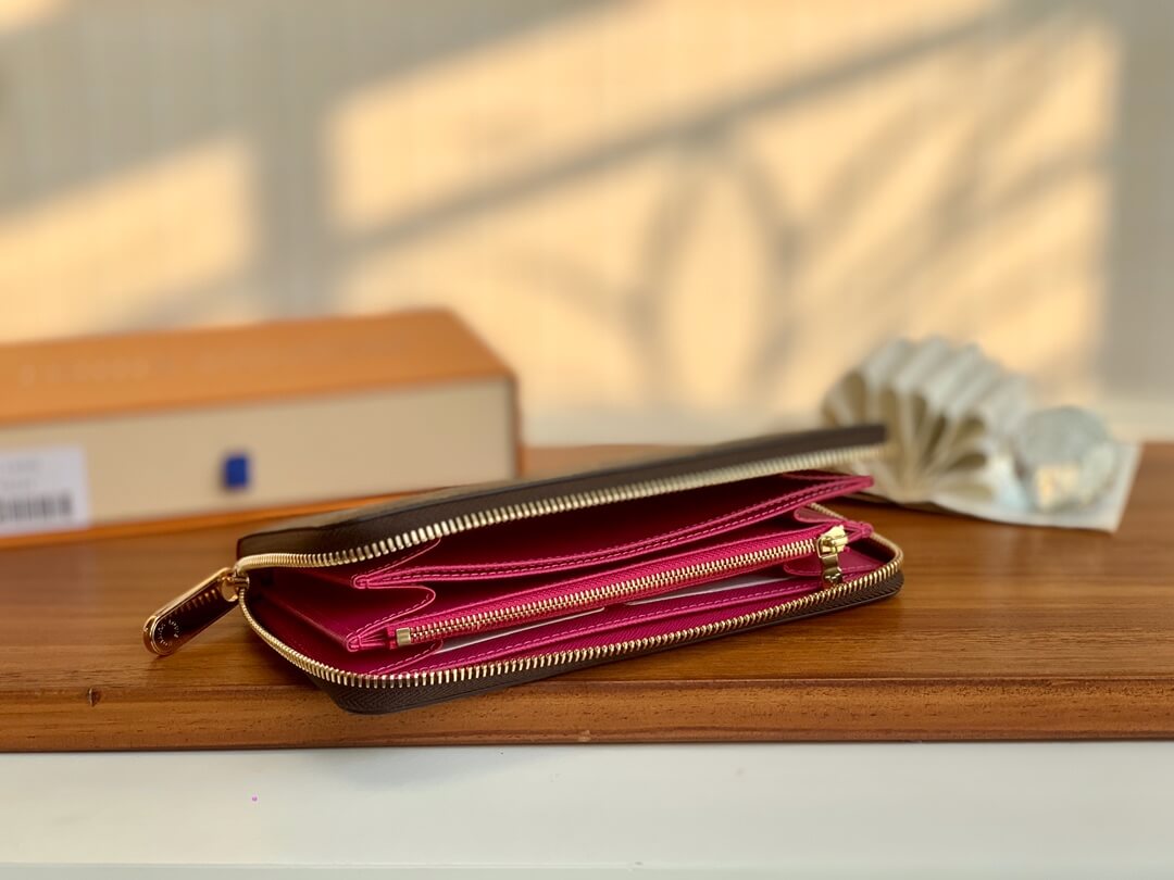 m41894 zippy wallet rose red monogram clutch bag women purse free shipping