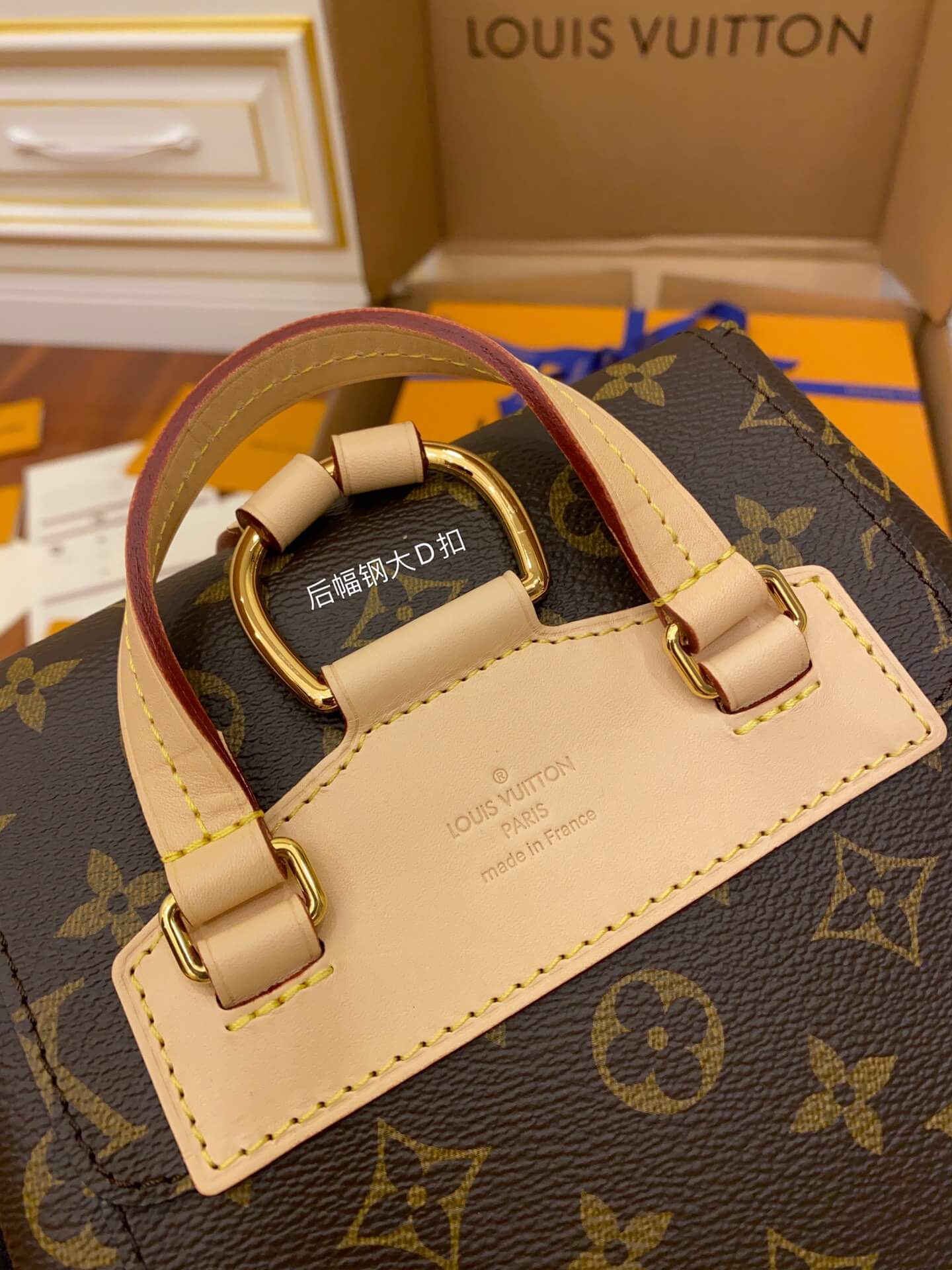 m43431 backpack montsouris brown calfskin monogram