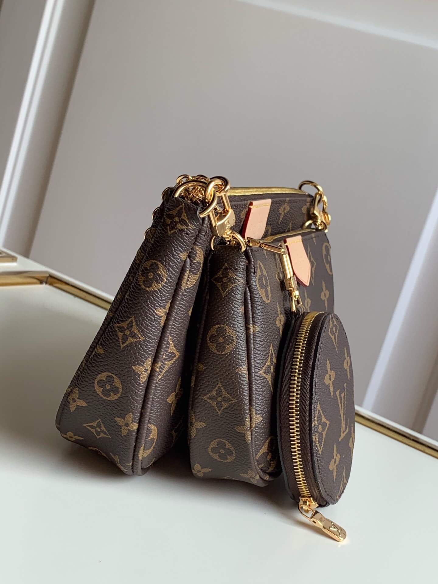 m44813 multi pochette accessoires khaki dark green monogram