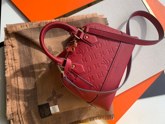 m44829 neo alma bb handbag shoulder bag cross body bags rose red calfskin monogram