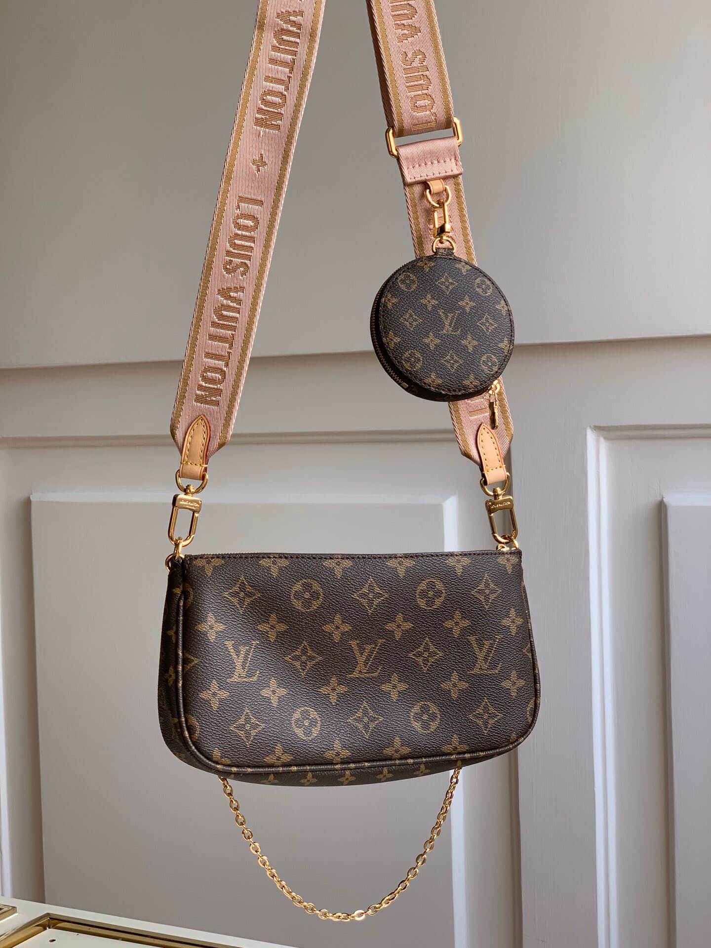 m44840 shoulder bag cross body bags yellow calfskin monogram reverse mini 19cm