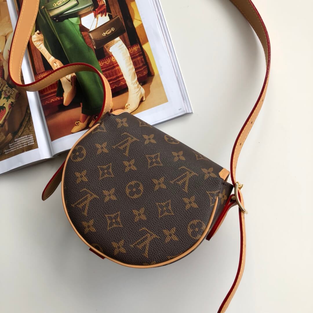 m44860 saddle bag sac tambourin shoulder bag cross body bags brown calfskin monogram