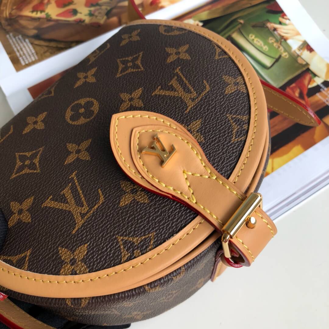 m44860 saddle bag sac tambourin shoulder bag cross body bags brown calfskin monogram