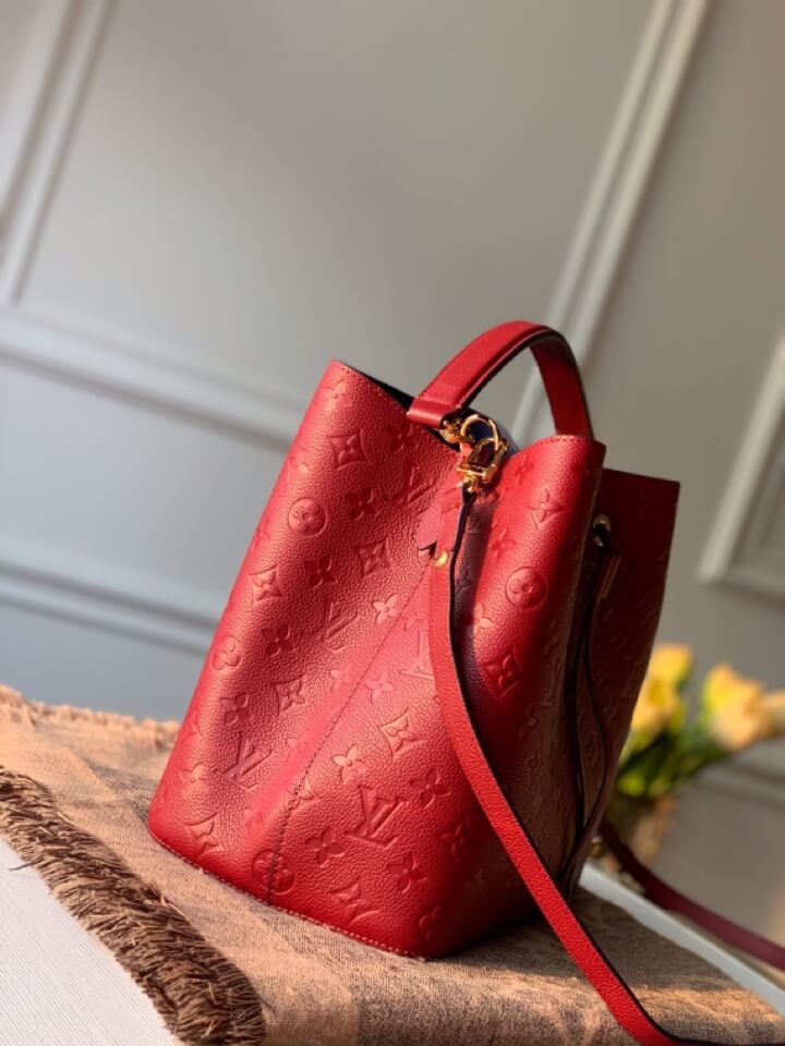 m45305 neonoe shoulder bag cross body bags red calfskin monogram empreint