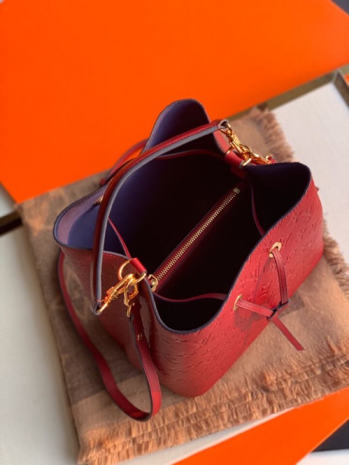 m45305 neonoe shoulder bag cross body bags red calfskin monogram empreint