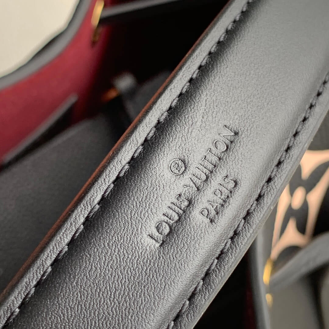 m45497 neonoe mm black beige bicolor monogram empreinte leather bucket bag