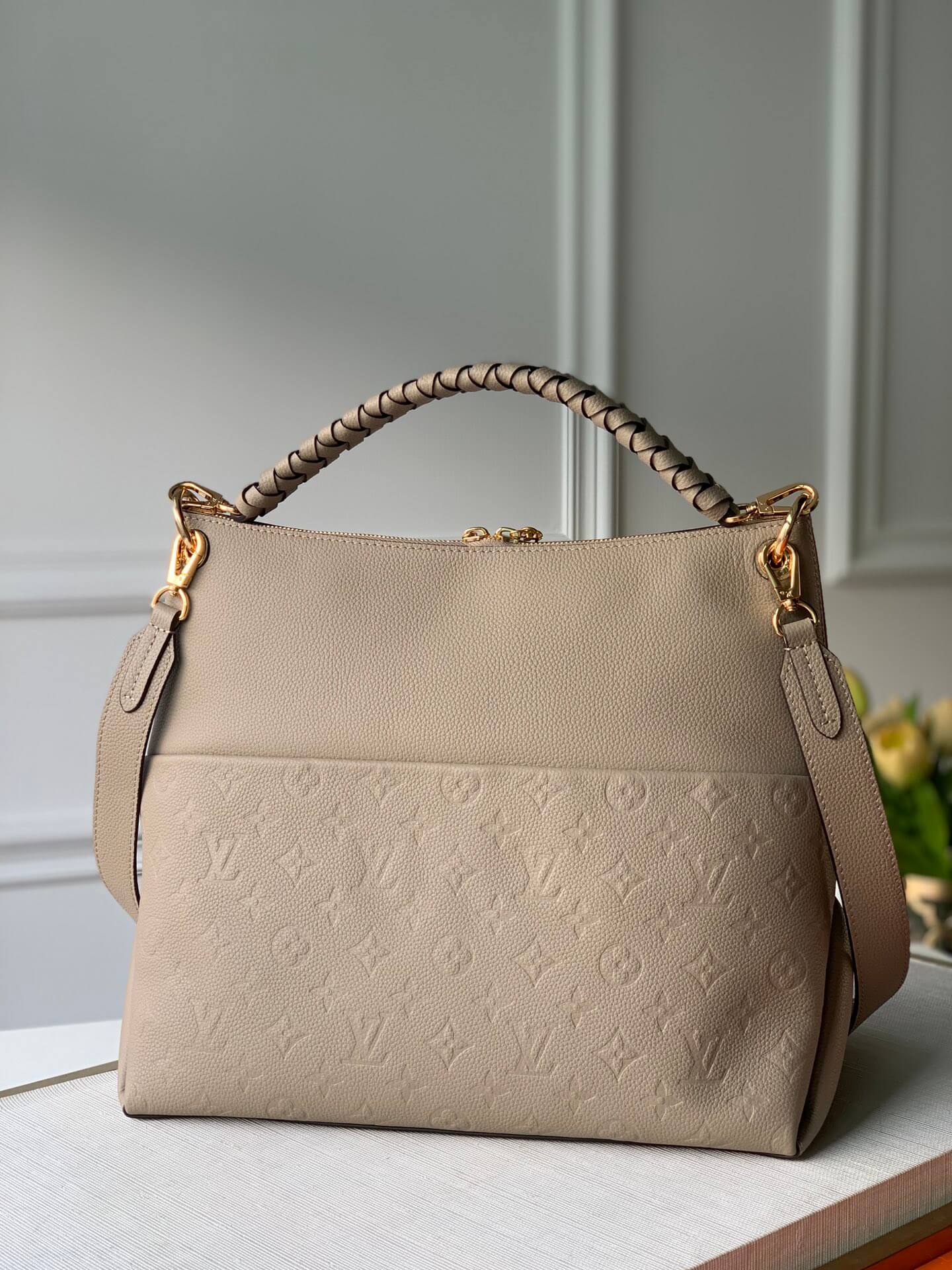 m45522 maida hobo melie coffee brown monogram subaxillary bag 30cm