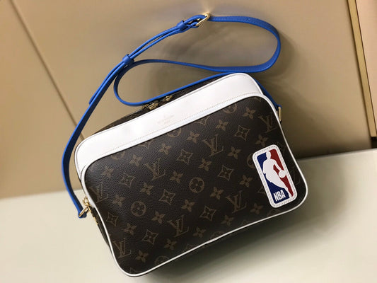 m45584 nba messenger bag shoulder bag cross body bags white calfskin monogram