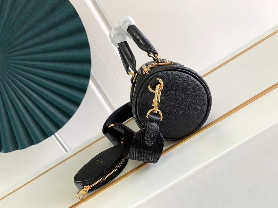 m45708 papillon bb prefall papillon trunk toile shoulder bag black calfskin monogram empreinte