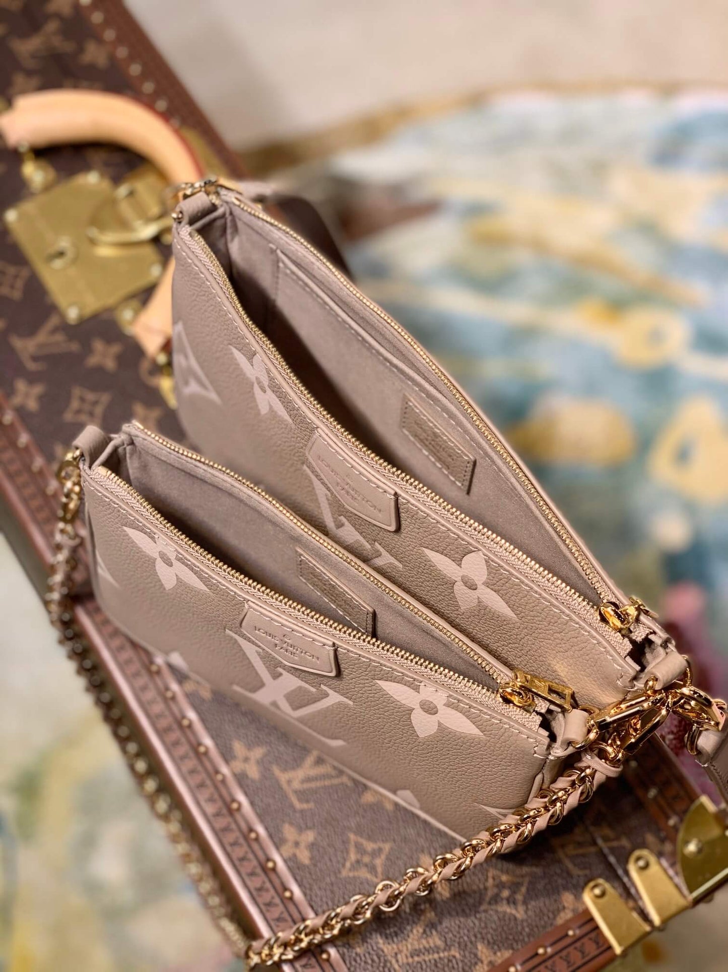 m45777 multi pochette accessoires cross body bags shoulder bag brown calfskin monogram