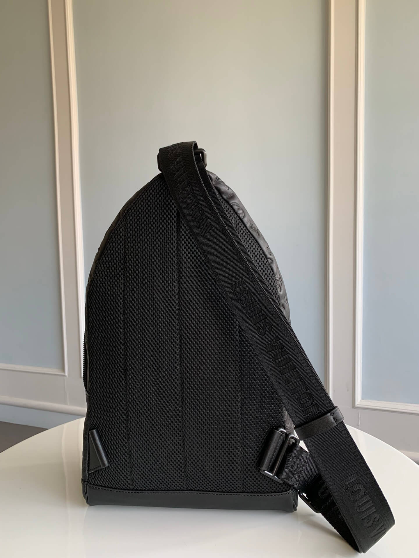 m46107 racer monogram shadow chest bag black calfskin