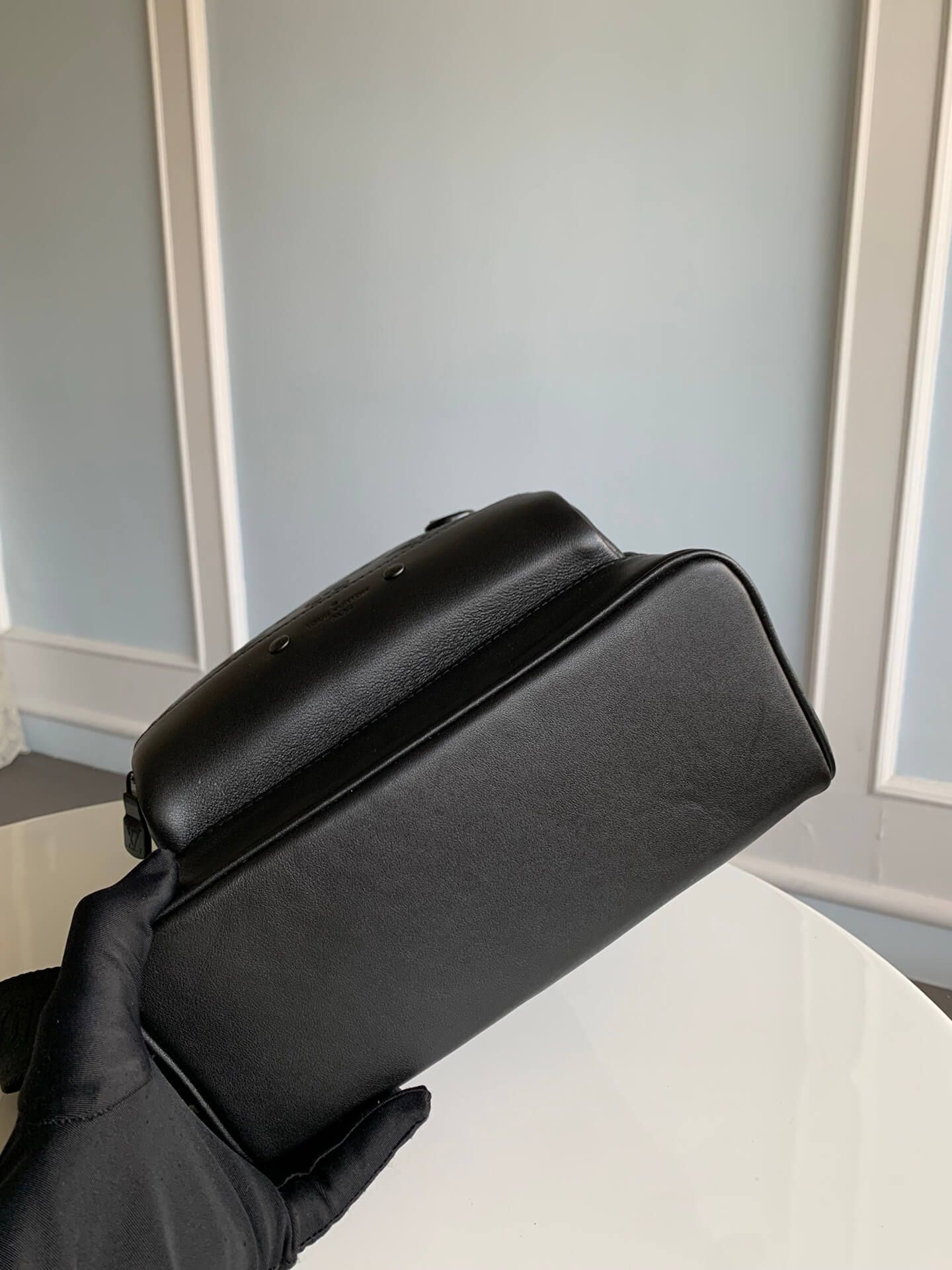 m46107 racer monogram shadow chest bag black calfskin