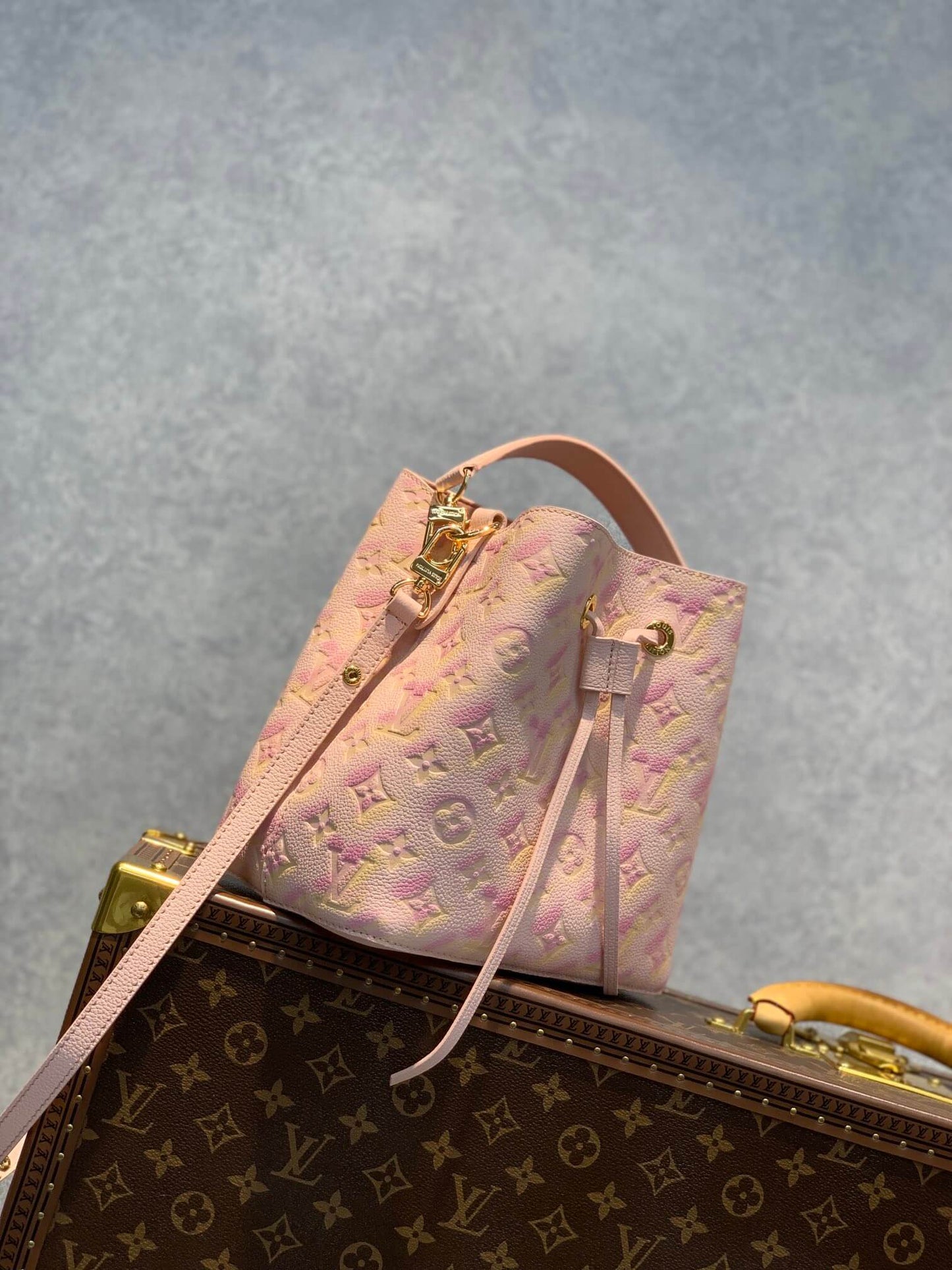 women's bag pink monogram leather