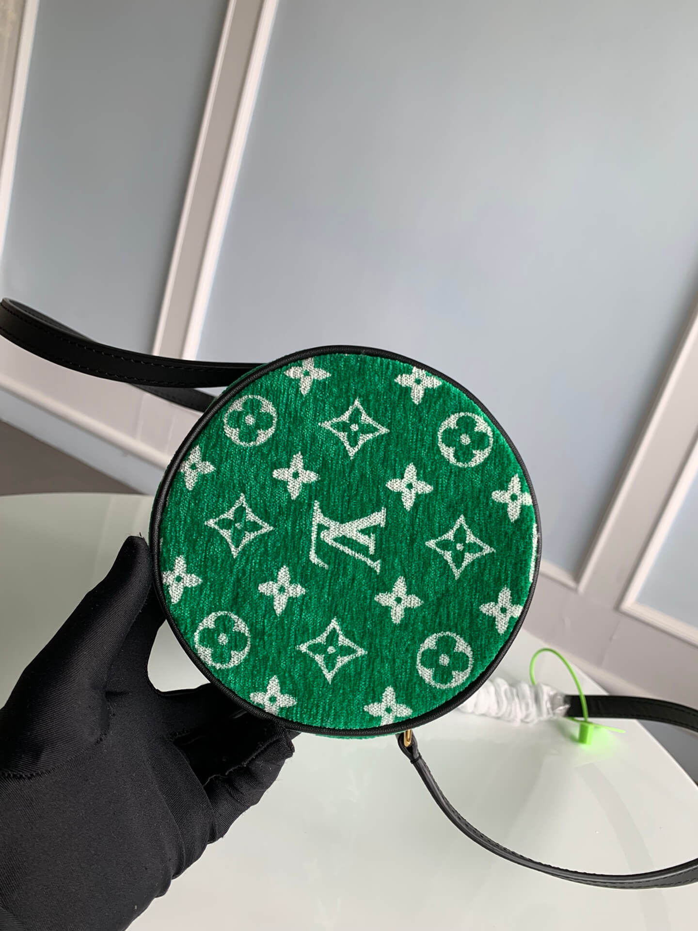 m46206 nicolas ghesquiere monogram handbag subaxillary bag green cowhide leather