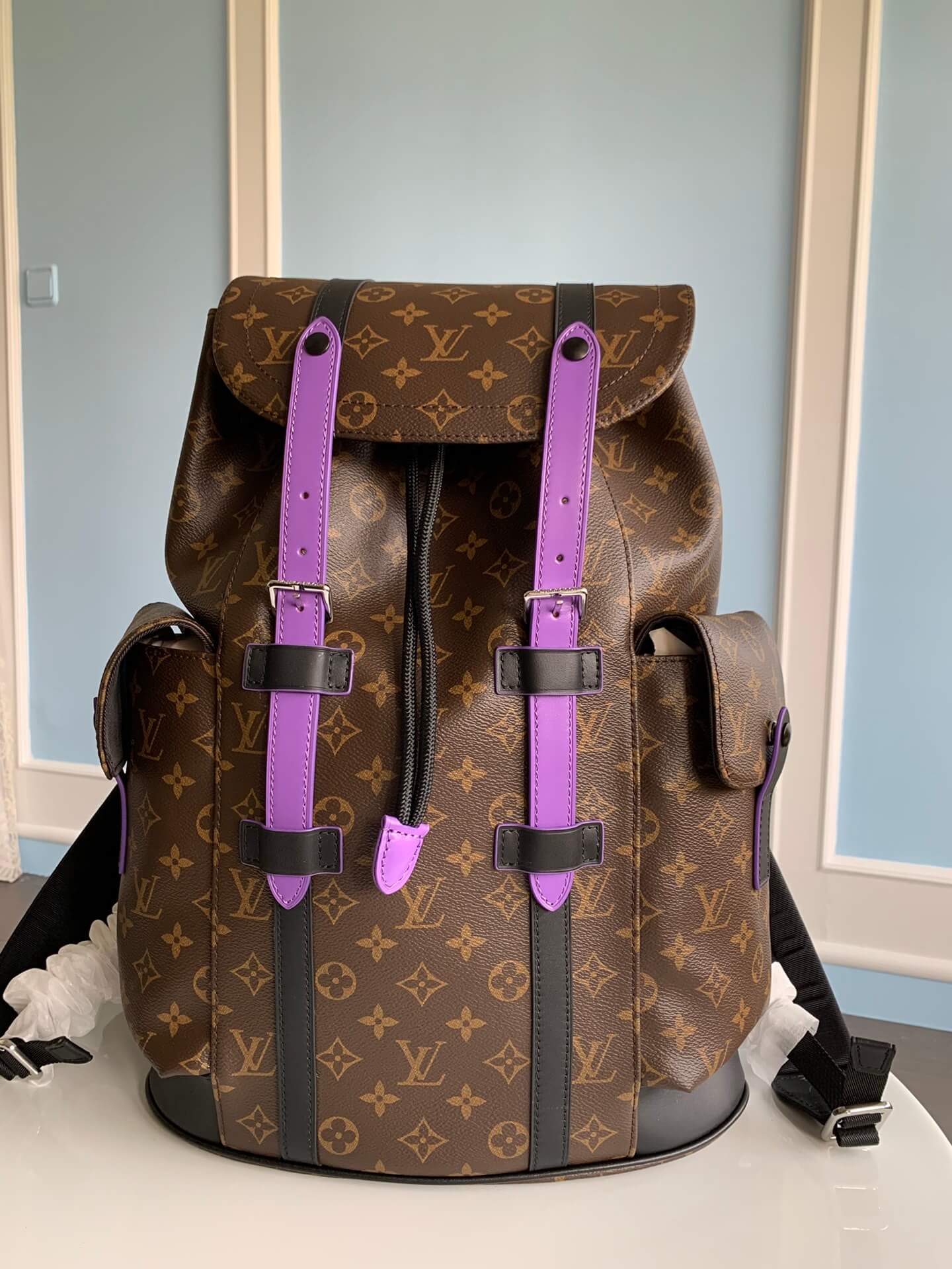 m46247 christopher pm backpack montsouris brown monogram macassar man bag