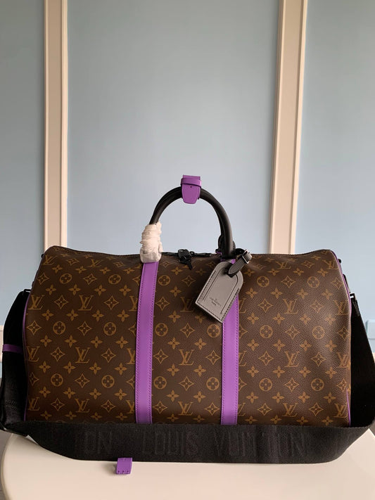 m46257 keepall bandouliere 50 brown mens bag travel bag handbag cross body bags