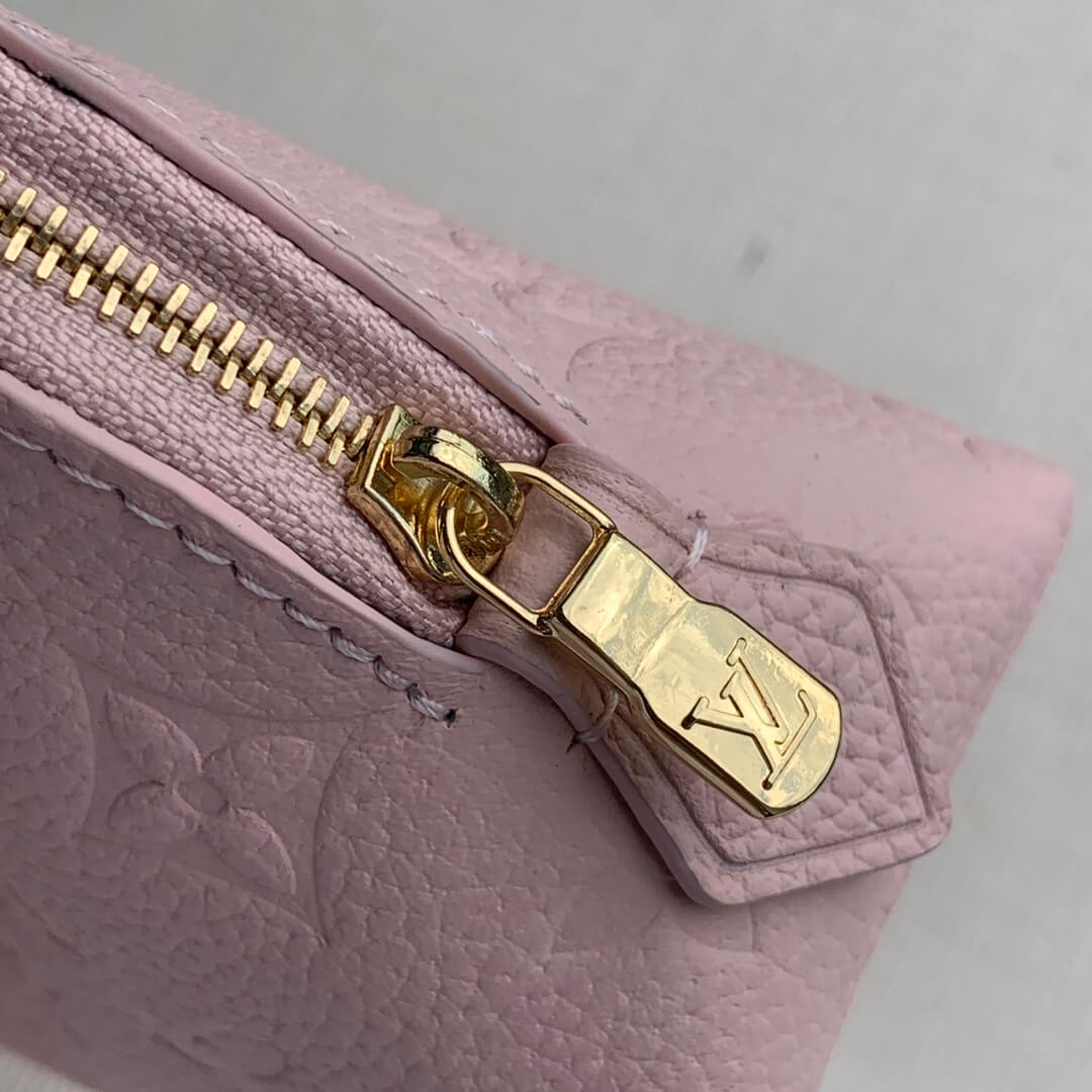 m47515 pink monogram 19cm cosmetic pouch cowhide real leather