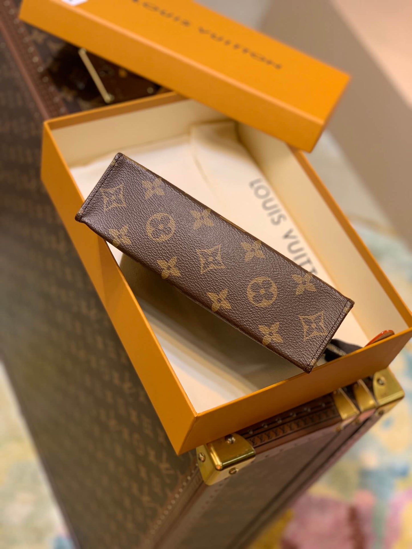 m47544 clutch bag subaxillary bag brown calfskin monogram