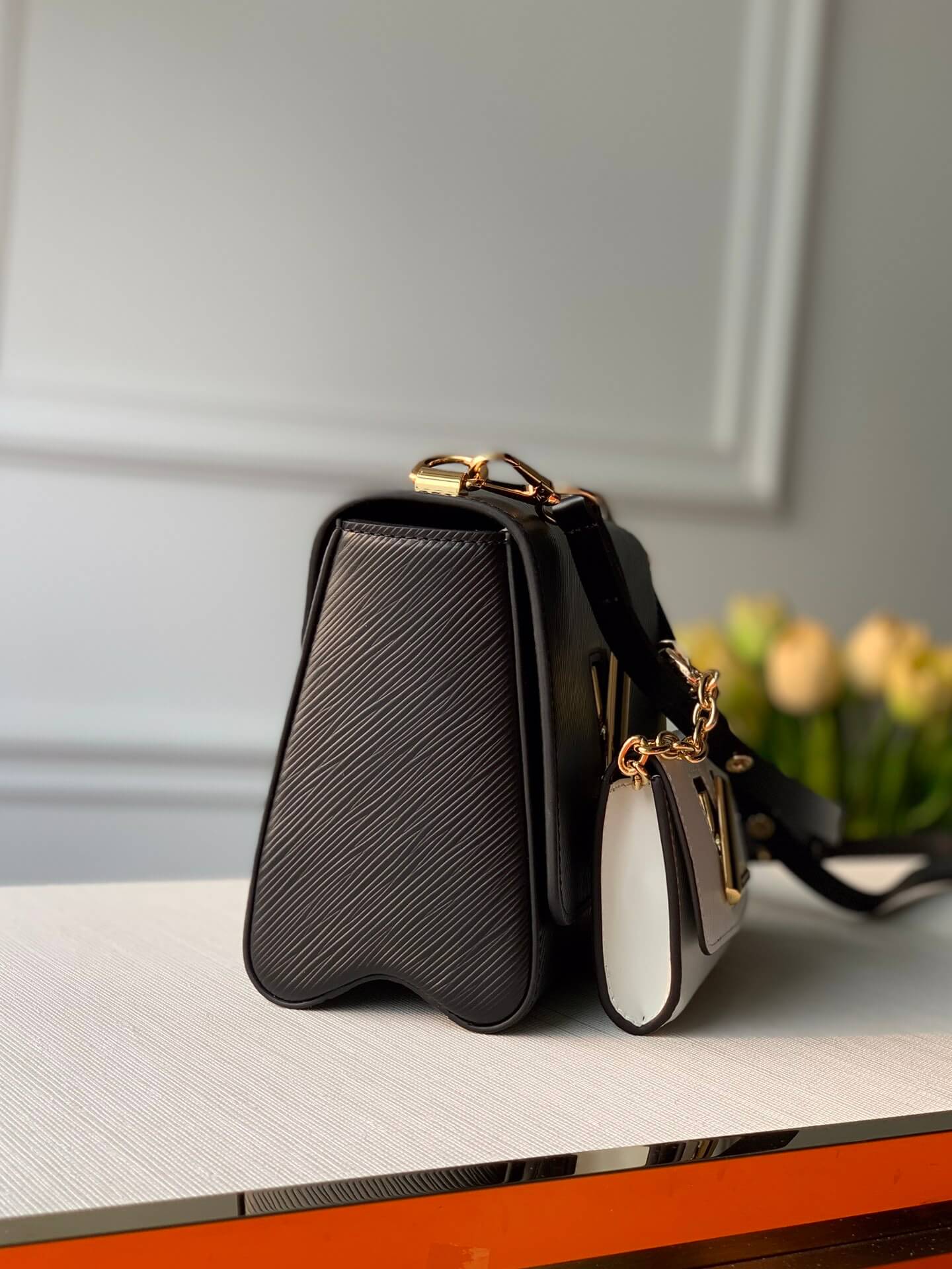 m50280 shoulder bag cross body bags black leather rose gold