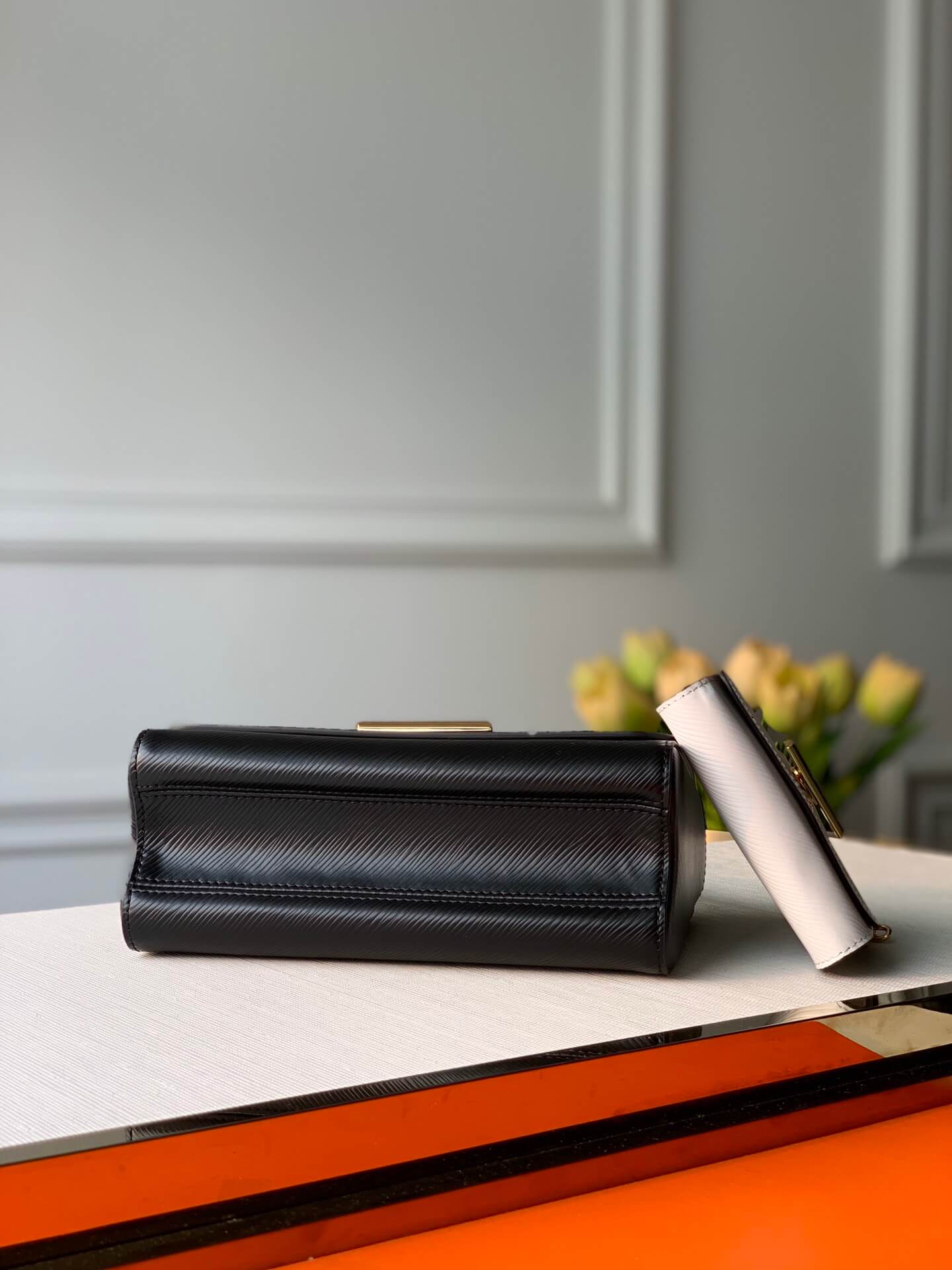 m50280 shoulder bag cross body bags black leather rose gold