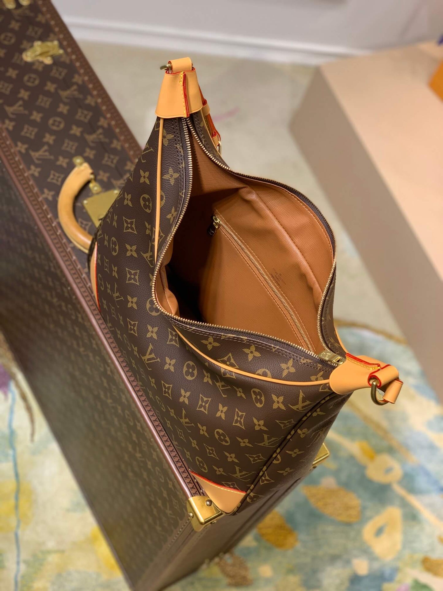 m51260 boulogne monogram unisex shoulder bag cross body bags brown
