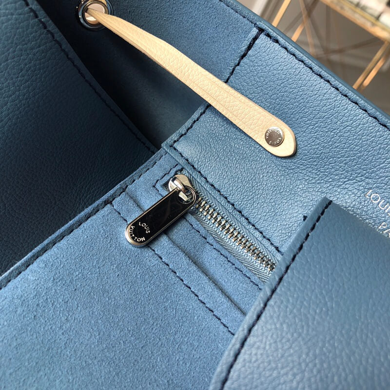 m51413 lockme bucket bucket bag handbag shoulder bag blue lambskin wist champagne bottle