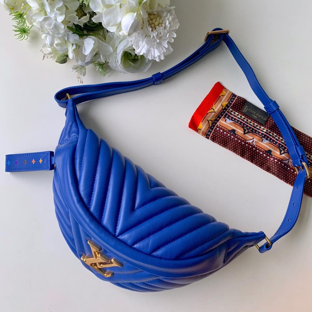 m53750 new wave bumbag fanny pack chest bag blue lambskin lady bags