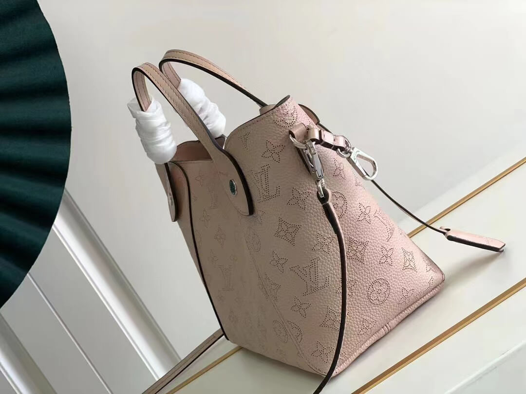 silver bucket strap leather bag