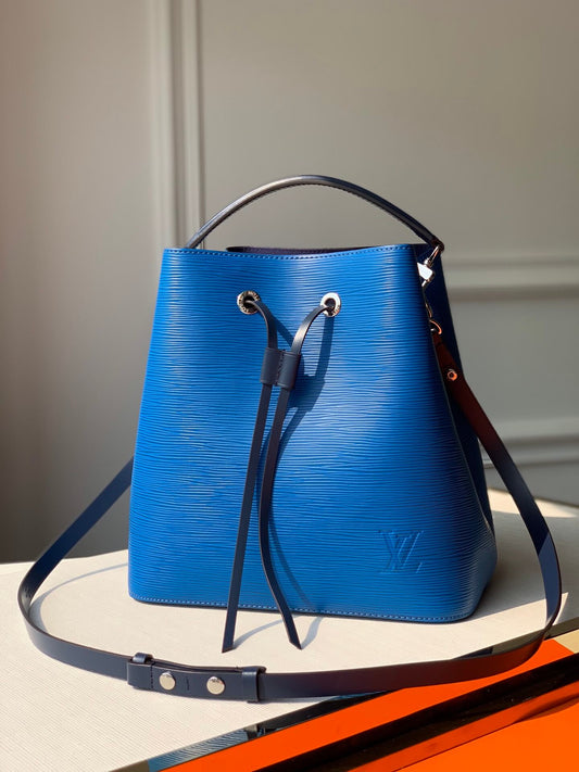m54369 neonoe handbag shoulder bag cross body bags blue calfskin monogram