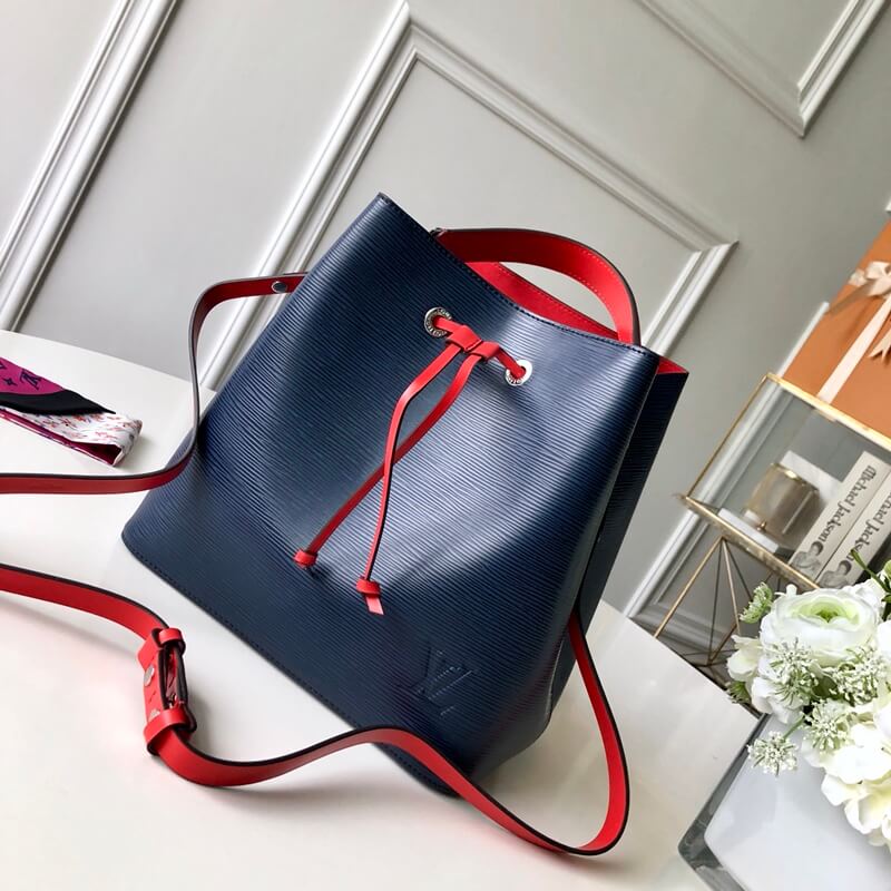 m54369 neonoe handbag shoulder bag cross body bags light blue calfskin monogram
