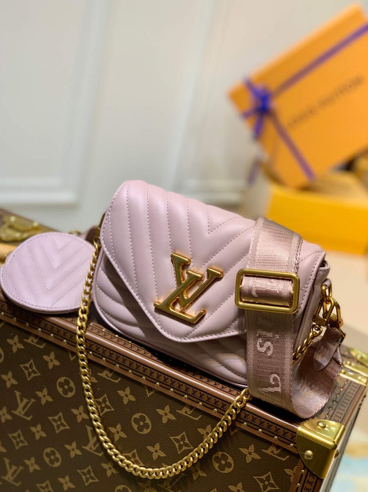 m56461 new wave multi pochette subaxillary bag cross body bags shoulder bag purple calfskin