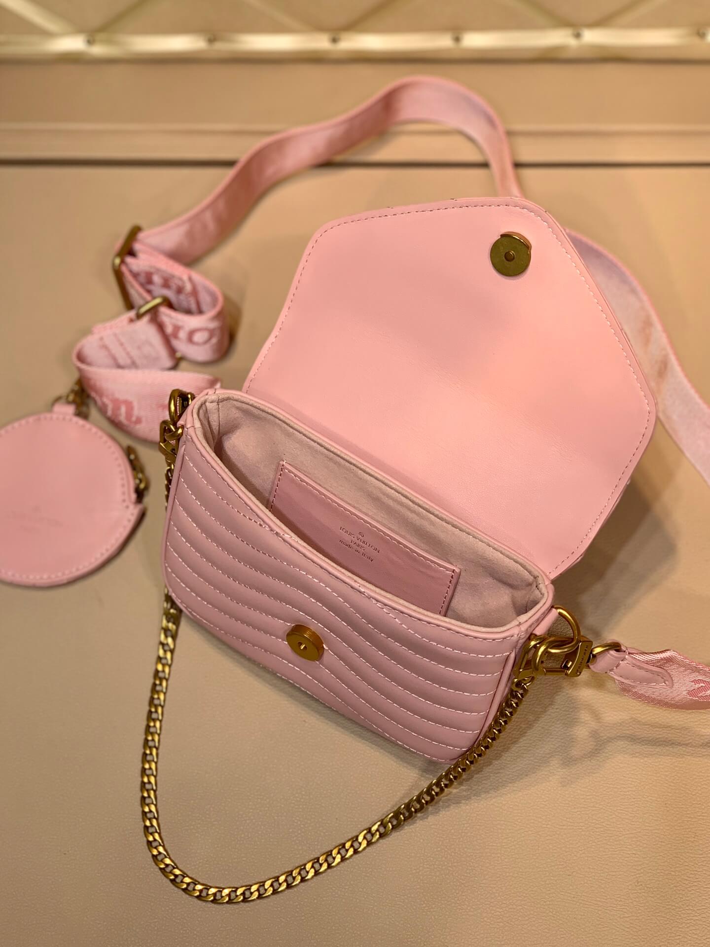 m56468 multi pochette new wave subaxillary bag cross body bags shoulder bag pink calfskin