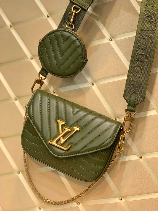 m56471 multi pochette new wave subaxillary bag cross body bags shoulder bag green calfskin