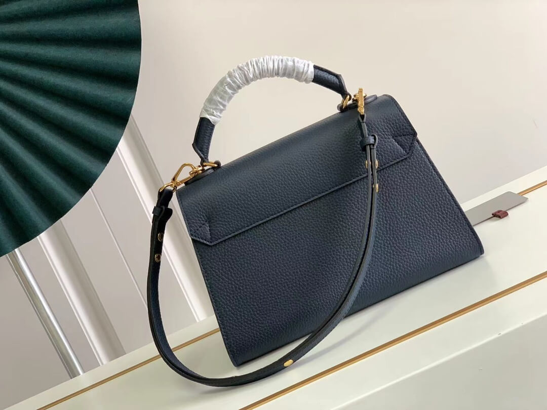 m57090 twist one handle blue handbag 29cm cowhide real leather