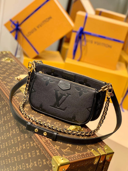 m57631 multi pochette accessoires cross body bags shoulder bag black calfskin monogram