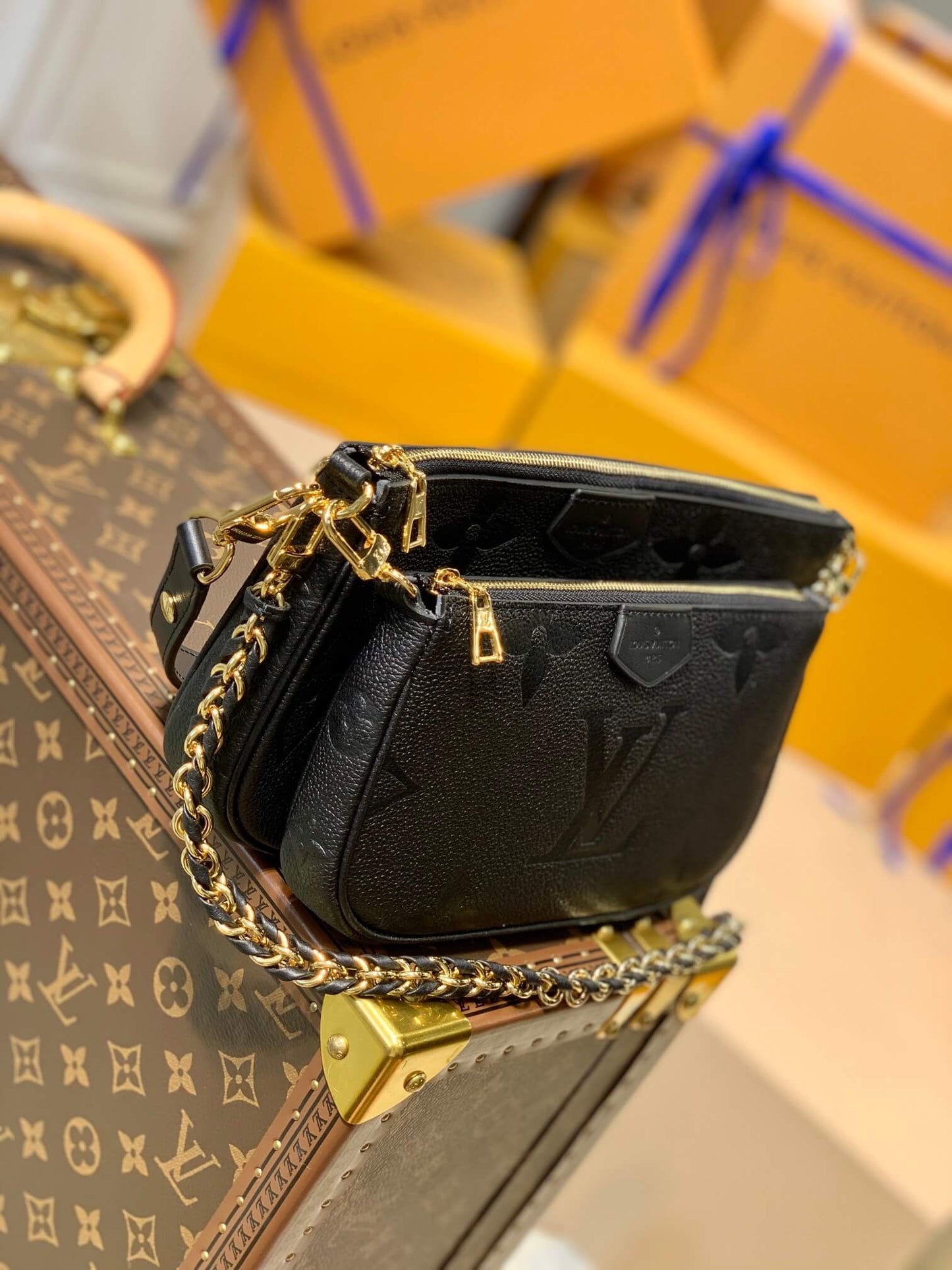 m57631 multi pochette accessoires cross body bags shoulder bag black calfskin monogram