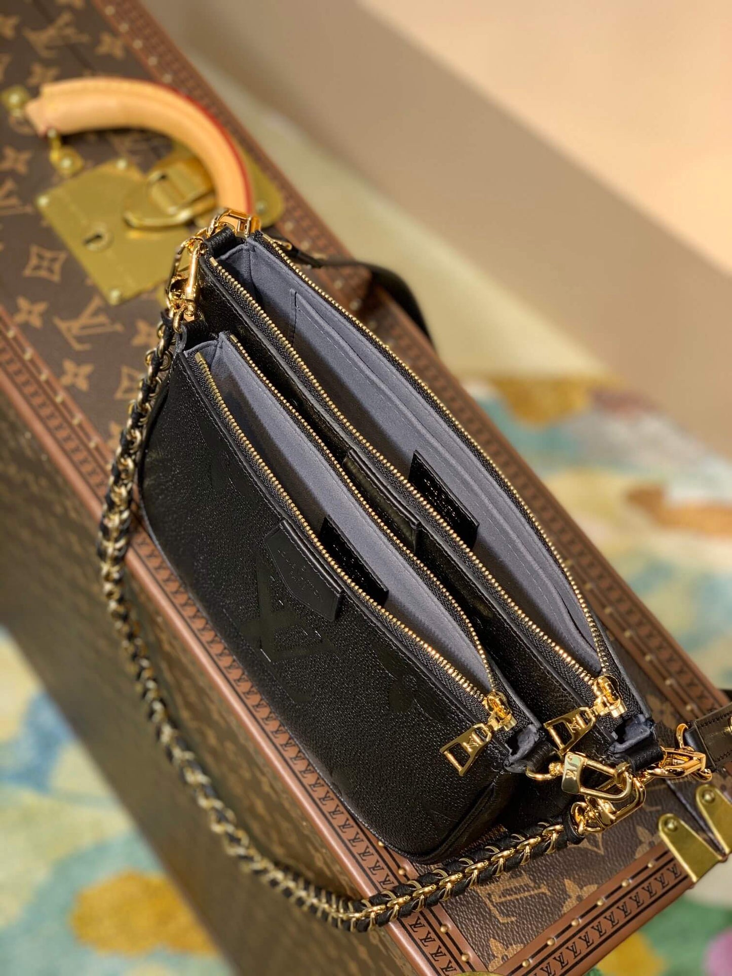 m57631 multi pochette accessoires cross body bags shoulder bag black calfskin monogram