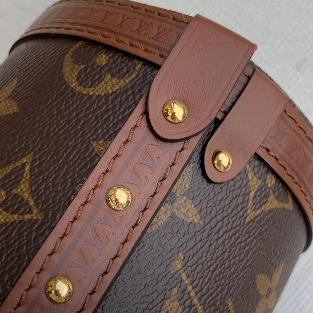 m57835 papillon bb prefall papillon trunk toile shoulder bag brown calfskin monogram