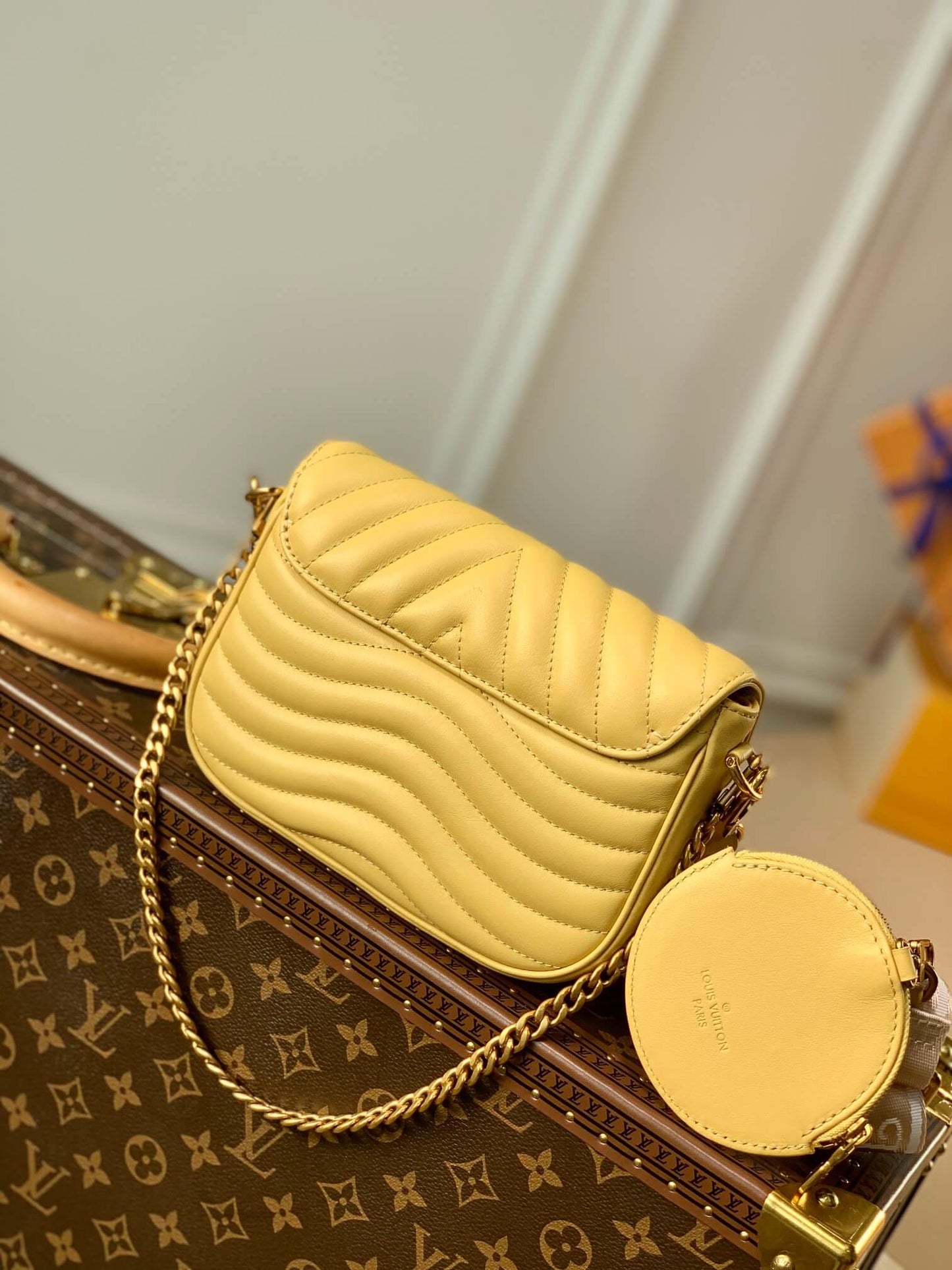 m57942 new wave multi pochette handbag cross body bags shoulder bag yellow calfskin